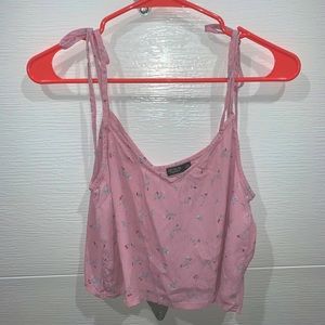 Pink String Crop Top